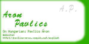 aron pavlics business card